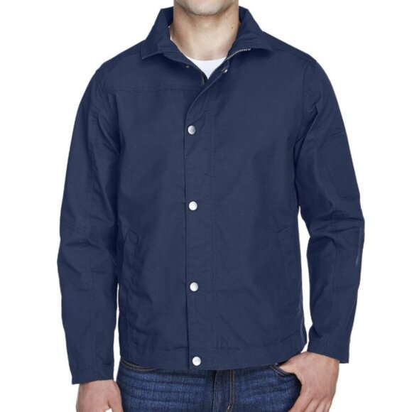 Harriton Navy Blue Auxiliary Canvas Work Jacket - Picture 15 of 15